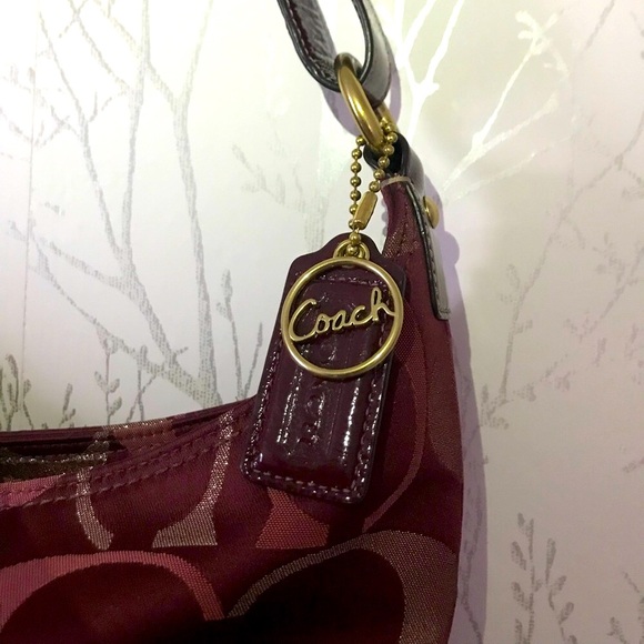 🎉HP🎉Coach Rare Signature 2-In-1 Crossbody 3-Tone Ox Blood Patton Leather Purse - Picture 7 of 17